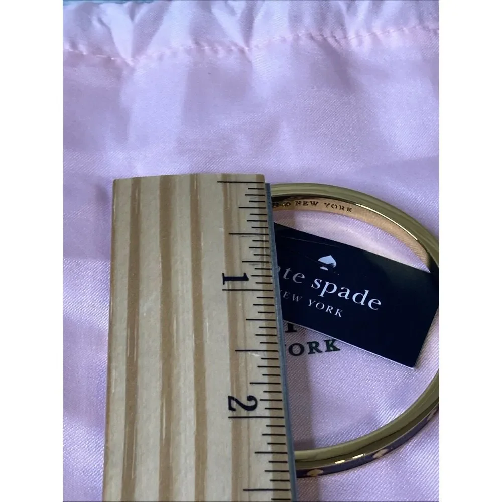 Kate Spade New York Black Enamel Gold Tone Hinge Bracelet Bangle‎ NWT